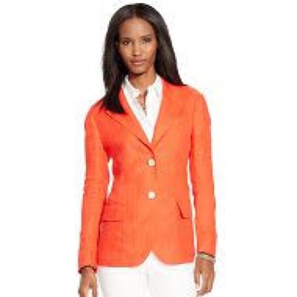 Ralph Lauren Jackets & Blazers - NWT Ralph Lauren Sadie Coral Linen Blazer Jacket